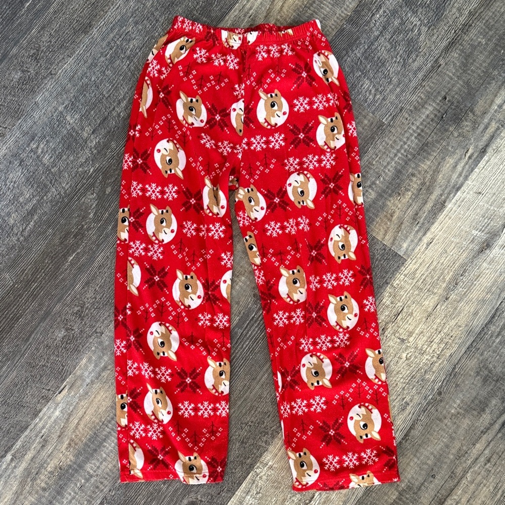 Rudolph fleece holiday Christmas pajama pants 12